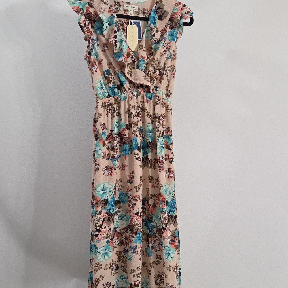 Monteau Floral Maxi Dress with Ruffle Detail